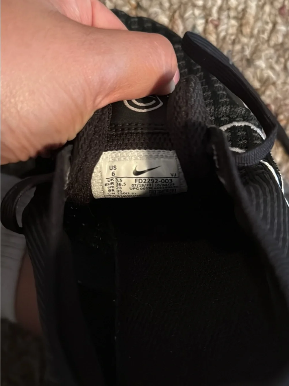 Nike Black Athletic Knit Running Sneakers